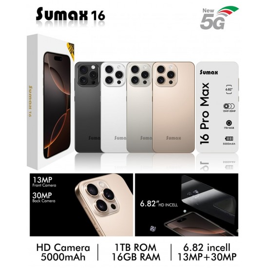 هاتف SU Max 16 شبيه الايفون 5G ضمان 6 شهور أسود