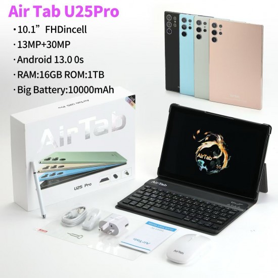 AirTab U25 Pro 10 Tablet Keyboard Mouse Pen ضمان 6 شهور