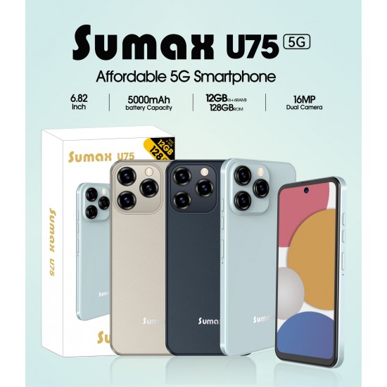 هاتف Sumax U75 شبيه الايفون 5G ضمان 6 شهور سماعة بلوتوث هدية