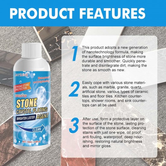 2 Pcs of Stone Stain Remover Cleaner