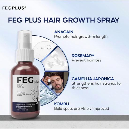 FEG Plus بخاخ لتحسين نمو الشعر ومنع التساقط