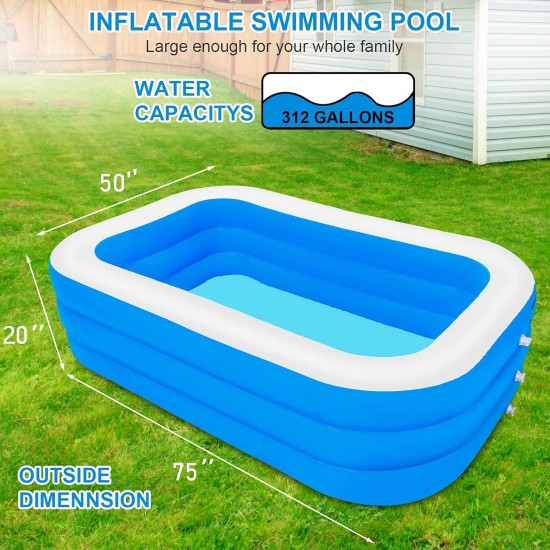 حوض سباحة عائلي كبير منفاخ يدوى هدية مجانية