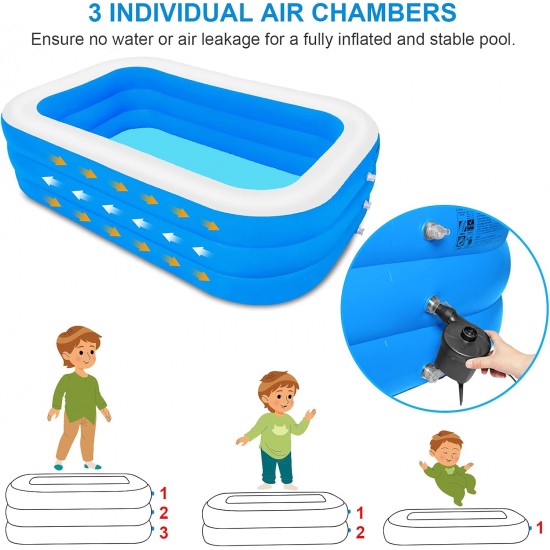 حوض سباحة عائلي كبير منفاخ يدوى هدية مجانية