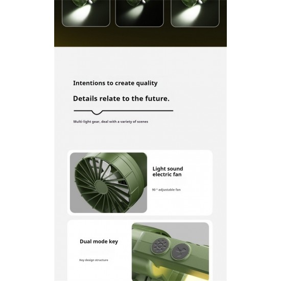 كشاف وشاحن موبايل ومروحة للرحلات والسفارى يعمل بالطاقة الشمسية