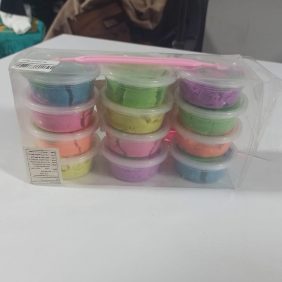 صلصال رملي 12 قطعة ألوان مختلفة