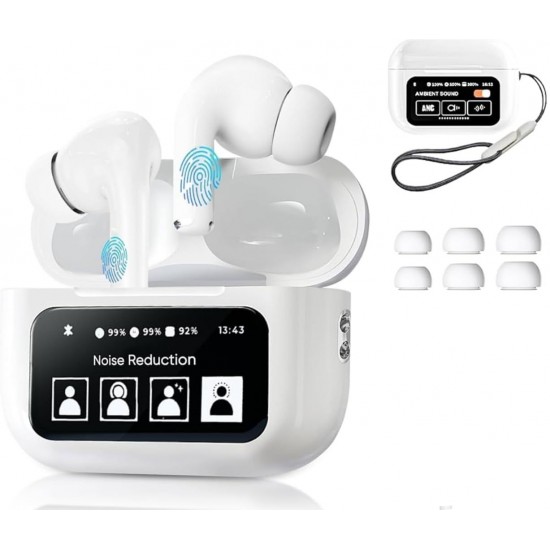 سماعة ذكيه مع شاشة A9 لون ابيض