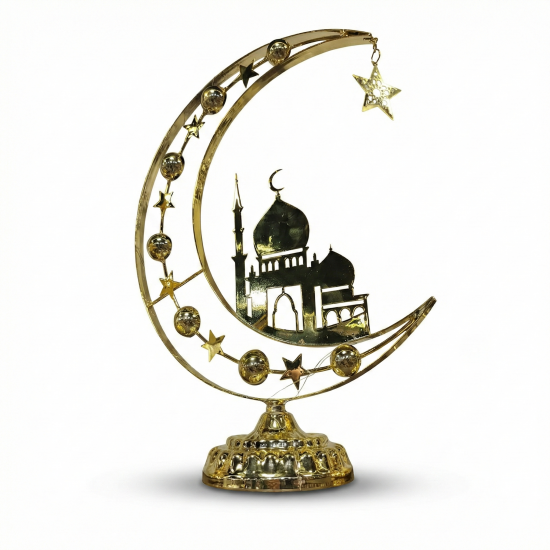 ديكور رمضان علي شكل هلال و جامع حجم كبير