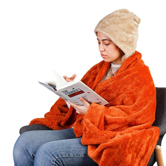 بطانية قابلة للارتداء بيج و طوبى