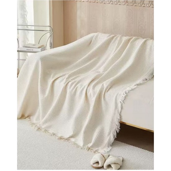 عرض قطعتين مفرش مضلع فرنسي اوف وايت