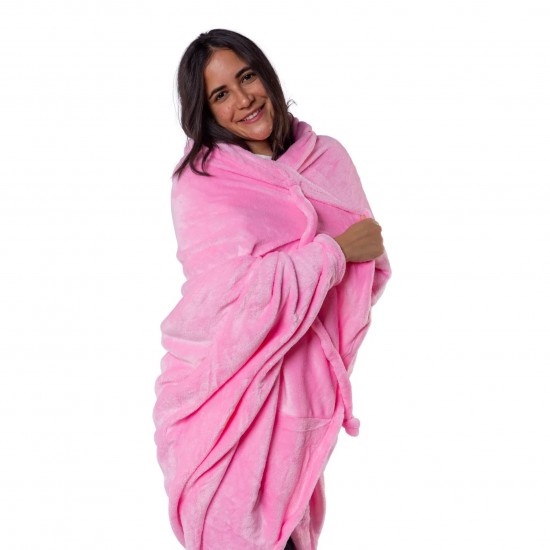 بطانيه قابله للارتداء وردي