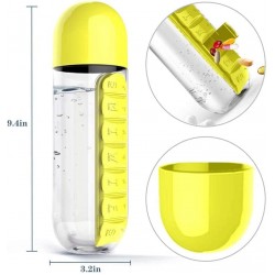 زجاجة مياه ومنظم دواء 2 في 1