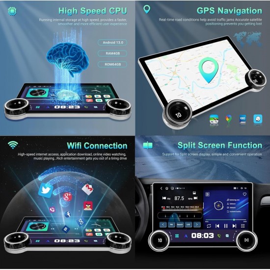 شاشة سمارت كار بلاى و اندرويد للسيارة 10 بوصة 32G 2RAM