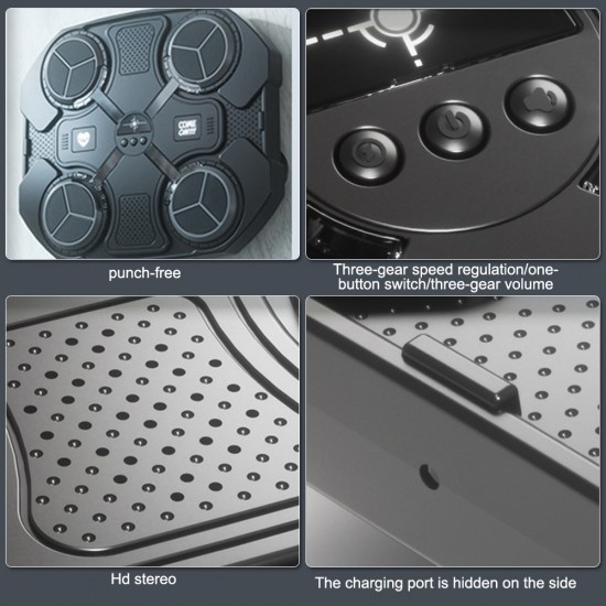 لوحة الملاكمة الموسيقية اسود