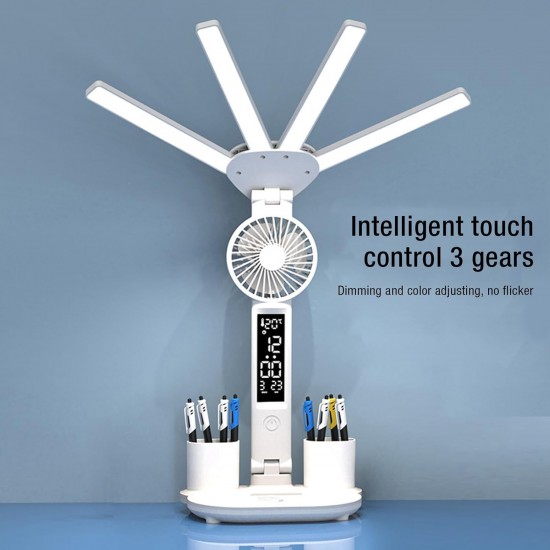 اباجوره مكتب ليد مع مروحه و ساعه