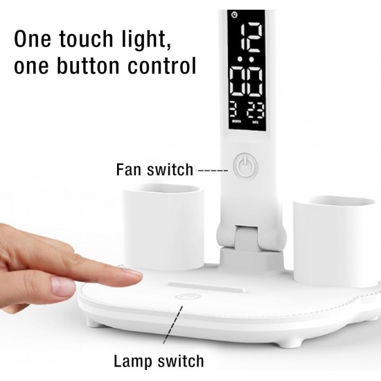 اباجوره مكتب ليد مع مروحه و ساعه