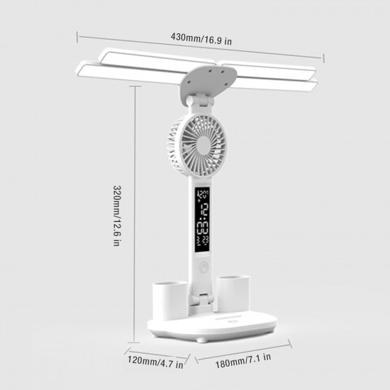 اباجوره مكتب ليد مع مروحه و ساعه