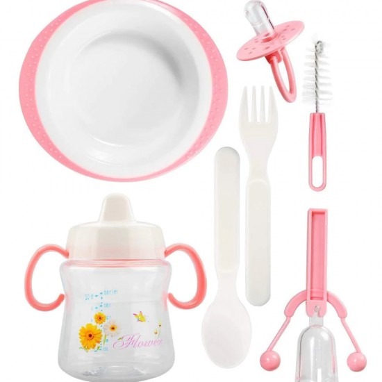 مجموعة تغذية 10 قطع و بافته سيليكون للاولاد