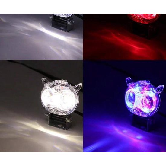 عرض قطعتين ليد البومة 2 عدسة للسيارة والموتوسيكل شفاف