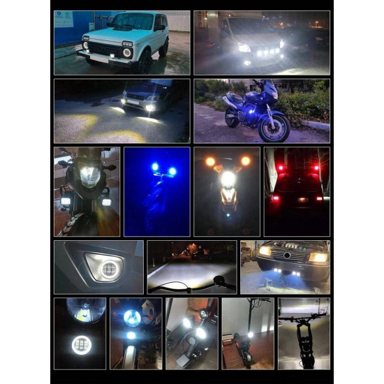 عرض قطعتين ليد البومة 2 عدسة للسيارة والموتوسيكل شفاف