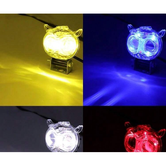 عرض قطعتين ليد البومة 2 عدسة للسيارة والموتوسيكل شفاف