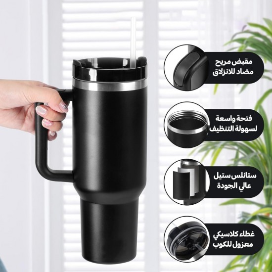 عرض لانش بوكس حرارى مع شنطة هدية مع كوب سعة 1.18 لتر من الفولاذ المقاوم للصدأ