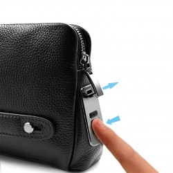 شنطة يد جلدية بقفل بصمة الاصبع