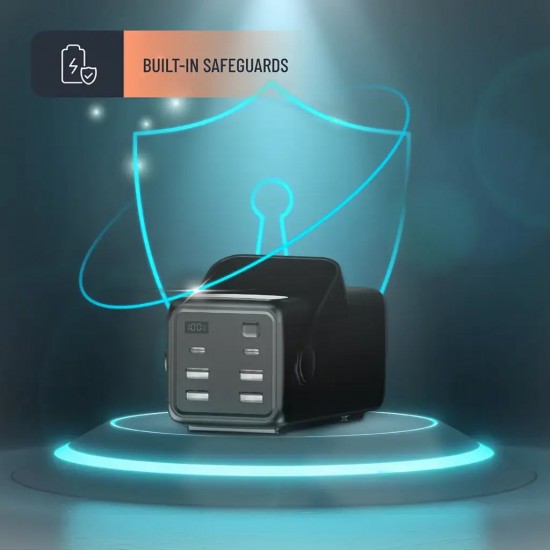 Porodo Power Bank 50000mAh with Integrated Cables Flashlight Black