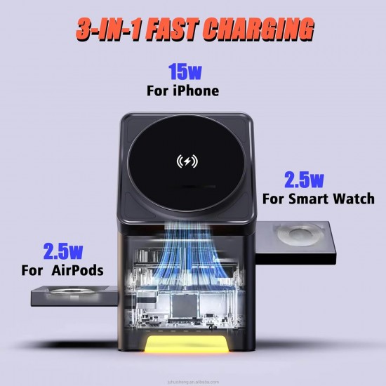 Megsafe Charger 3 in 1 Wireless Charger 15 Watt