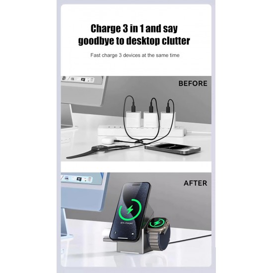 Megsafe Charger 3 in 1 Wireless Charger 15 Watt