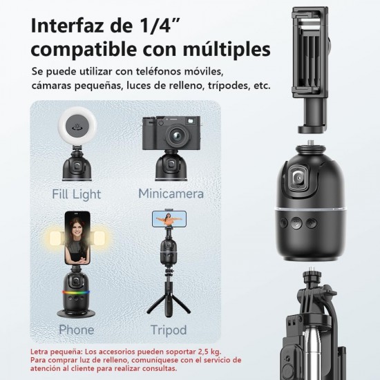 حامل للهاتف لتتبع الوجه 360 درجة رينج لايت للتصوير الاحترافي