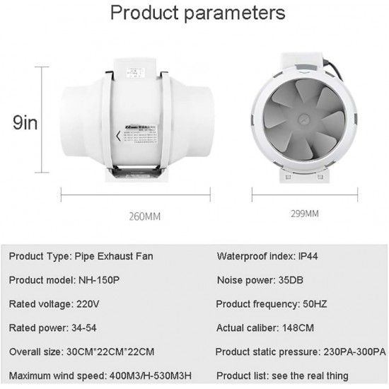 شفاط سحري Inline Fan Electric ضمان 6 أشهر