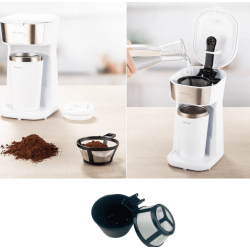 محضرة قهوة كهربائية كوب ستيل 2 في 1