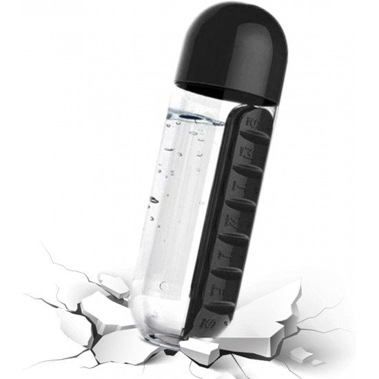 عرض 2 قطعة زجاجة و منظم دواء 2 في 1