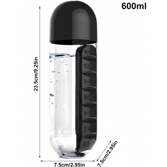 عرض 2 قطعة زجاجة و منظم دواء 2 في 1