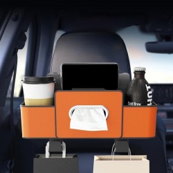 منظم لمقعد السيارة الخلفي مع حامل اكواب وصندوق مناديل