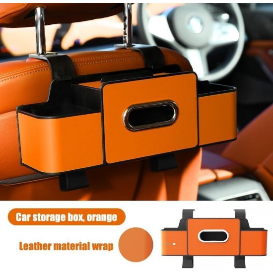 منظم لمقعد السيارة الخلفي مع حامل اكواب وصندوق مناديل