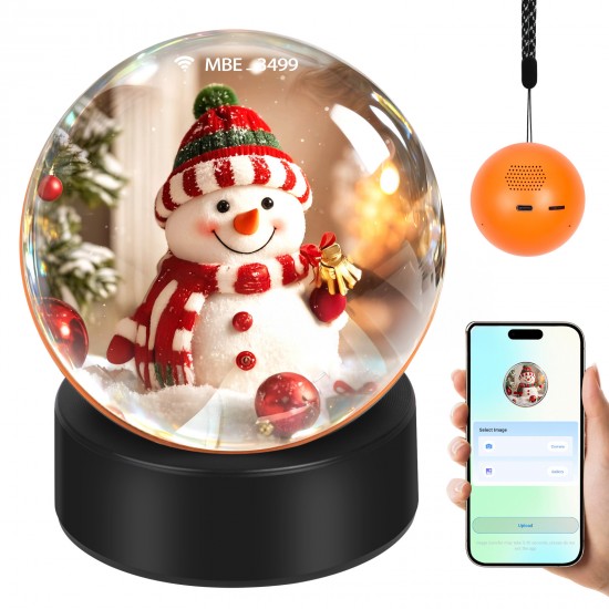 كرة كريستال ثلاثية الأبعاد مع مشغل فيديو